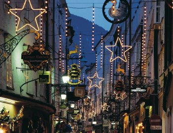 Getreidegasse zur Weihnachtszeit, Salzburg © Tourismus Salzburg